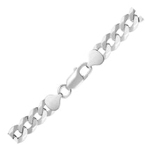 Load image into Gallery viewer, Rhodium Plated 8.4mm Sterling Silver Curb Style Chain