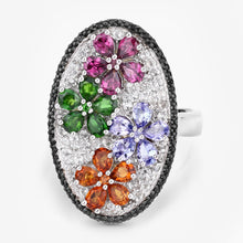 Load image into Gallery viewer, 5.01 Carat Genuine Multi Stones .925 Sterling Silver Ring