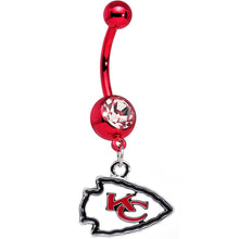 Load image into Gallery viewer, Officially Licensed NFL Kansas City Chiefs Dangle Belly Ring