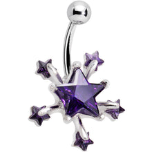 Load image into Gallery viewer, Purple Shooting Stars Belly Ring