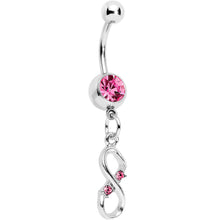 Load image into Gallery viewer, Pink Gem Infinite Hope Dangle Belly Ring