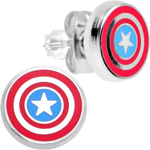 Load image into Gallery viewer, Officially Licensed 316L Stainless Steel Captain America Earrings
