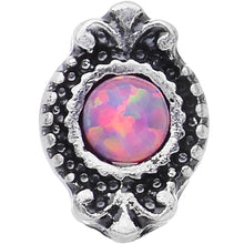 Load image into Gallery viewer, 1/4 Pink Faux Opal Ornate Artistocracy Tragus Cartilage Earring