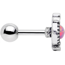 Load image into Gallery viewer, 1/4 Pink Faux Opal Ornate Artistocracy Tragus Cartilage Earring