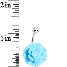 Load image into Gallery viewer, Aqua Gerbera Flower Belly Ring