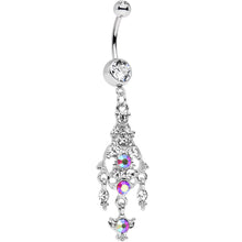Load image into Gallery viewer, Clear Aurora Gem Artistic Dreamcatcher Dangle Belly Ring
