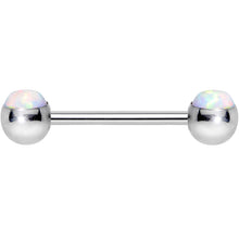 Load image into Gallery viewer, 316L Stainless Steel White Synthetic Opal Nipple Barbell Set
