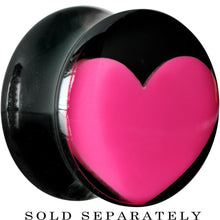 Load image into Gallery viewer, 5/8 Black Acrylic Hot Pink Heart Saddle Plug