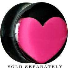 Load image into Gallery viewer, 18mm Black Acrylic Hot Pink Heart Saddle Plug