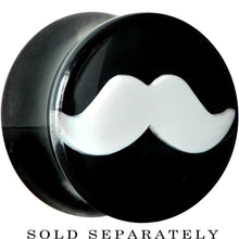Load image into Gallery viewer, 9/16 Black Acrylic White Mustache Saddle Plug
