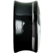 Load image into Gallery viewer, 20mm Black Acrylic White Mustache Saddle Plug