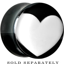 Load image into Gallery viewer, 9/16 Black Acrylic White Heart Saddle Plug