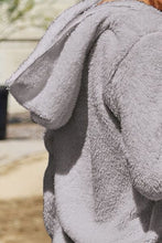Load image into Gallery viewer, Women Full Size Teddy Hooded Jacket with Pockets Cozy Casual Jacket Comfortable Women Jacket