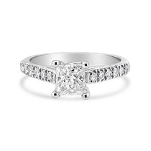 Load image into Gallery viewer, 14K White Gold 1 1/5 Cttw 4-Prong Set Princess Diamond Classic Engagement Ring (I1-I2 Color, H-I Clarity) Ring Size 7