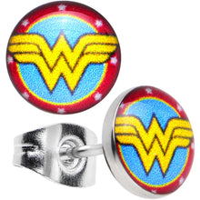 Load image into Gallery viewer, Officially Licensed 316L Stainless Steel Wonder Woman Stud Earrings