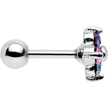 Load image into Gallery viewer, 16G 1/4 Quad Multicolor Gem Cartilage Tragus Barbell Earring
