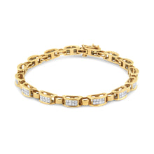 Load image into Gallery viewer, 14K Yellow Gold 2 1/2 Cttw Princess-Cut Diamond Link Tennis Bracelet (H-I Color, SI2-I1 Clarity) - 7.25"