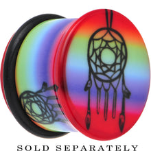 Load image into Gallery viewer, 9/16 Rainbow Acrylic Groovy Dreamcatcher Single Flare Plug