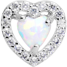 Load image into Gallery viewer, Stainless Steel White Faux Opal Heart Tragus Cartilage Earring