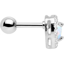 Load image into Gallery viewer, Stainless Steel White Faux Opal Heart Tragus Cartilage Earring