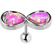 Load image into Gallery viewer, Stainless Steel Pink Faux Opal Infinity Tragus Cartilage Earring