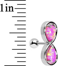 Load image into Gallery viewer, Stainless Steel Pink Faux Opal Infinity Tragus Cartilage Earring