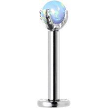 Load image into Gallery viewer, 16G 5/16 3mm Blue Synthetic Opal Internally Threaded Labret