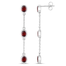 Load image into Gallery viewer, 2.70 Carat Genuine Garnet .925 Sterling Silver Earrings