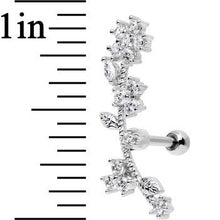 Load image into Gallery viewer, Stainless Steel CZ Flower Vine Right Tragus Cartilage Earring