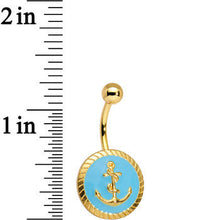 Load image into Gallery viewer, Gold Plated Blue Anchor Seal Belly Ring