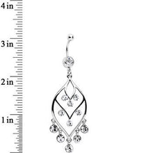 Load image into Gallery viewer, Clear Gem Victorian Chandelier Dangle Belly Ring