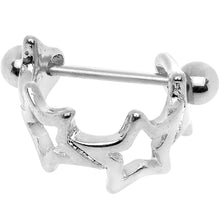Load image into Gallery viewer, 16G Stainless Steel Straight Barbell Seeing Stars Cartilage Cuff