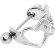 Load image into Gallery viewer, 16G Stainless Steel Straight Barbell Hold Me Heart Cartilage Cuff