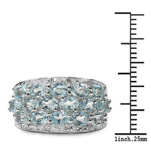 Load image into Gallery viewer, 3.24 Carat Genuine Blue Topaz & White Topaz .925 Sterling Silver Ring