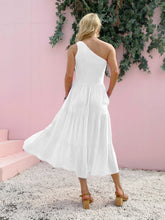 Load image into Gallery viewer, Smocked Single Shoulder Sleeveless Dress Stylish & Comfortable Summer Long Dress Lightweight Dress