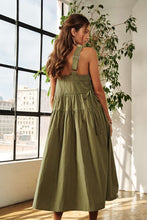 Load image into Gallery viewer, New Summer Crisscross Wide Strap Drawstring Detail Midi Dress For Women β Chic, Sophisticated, Adjustable, Perfect Dress for Casual to Semi-Formal Occasions