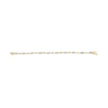 Load image into Gallery viewer, 10K White and Yellow Gold 1.00 Cttw Diamond Oval Shaped Cluster Link Bracelet (I-J Color, SI2-I1 Clarity) - 7" Inches