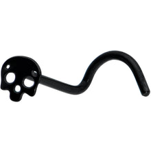Load image into Gallery viewer, Black Anodized Titanium Skull Nose Ring