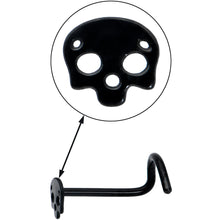 Load image into Gallery viewer, Black Anodized Titanium Skull Nose Ring