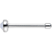 Load image into Gallery viewer, Stainless Steel 2mm White Imitation Opalite Stone Nose Bone