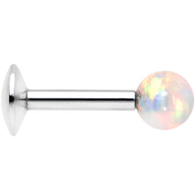 Load image into Gallery viewer, 1/4 Steel 3mm Synthetic White Opal Internally Threaded Tragus Earring