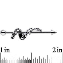 Load image into Gallery viewer, Stainless Steel Up in a Twist Tentacle Industrial Barbell 36mm