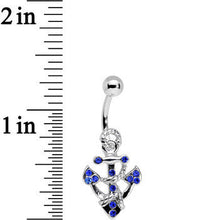 Load image into Gallery viewer, Blue Gem Caravelle Anchor Belly Ring