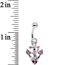 Load image into Gallery viewer, Pink Gem Caravelle Anchor Belly Ring