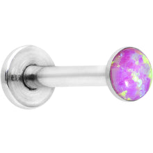 Load image into Gallery viewer, 16G 5/16 Steel 3mm Synthetic Pink Opal Internal Thread Labret