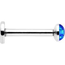 Load image into Gallery viewer, 16G 5/16 Steel 3mm Synthetic Blue Opal Internal Thread Labret