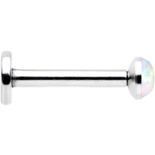 Load image into Gallery viewer, 16G 5/16 Steel 3mm Synthetic White Opal Internal Thread Labret