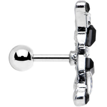 Load image into Gallery viewer, 1/4 Clear and Black Gem Jumble of Jewels Left Ear Cartilage Earring
