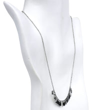 Load image into Gallery viewer, Burnished Silver Clear Necklace and Stud Earring Set
