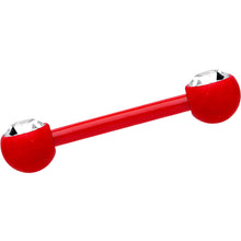 Load image into Gallery viewer, Red Ceramic Coated Gem Ended Barbell Nipple Ring